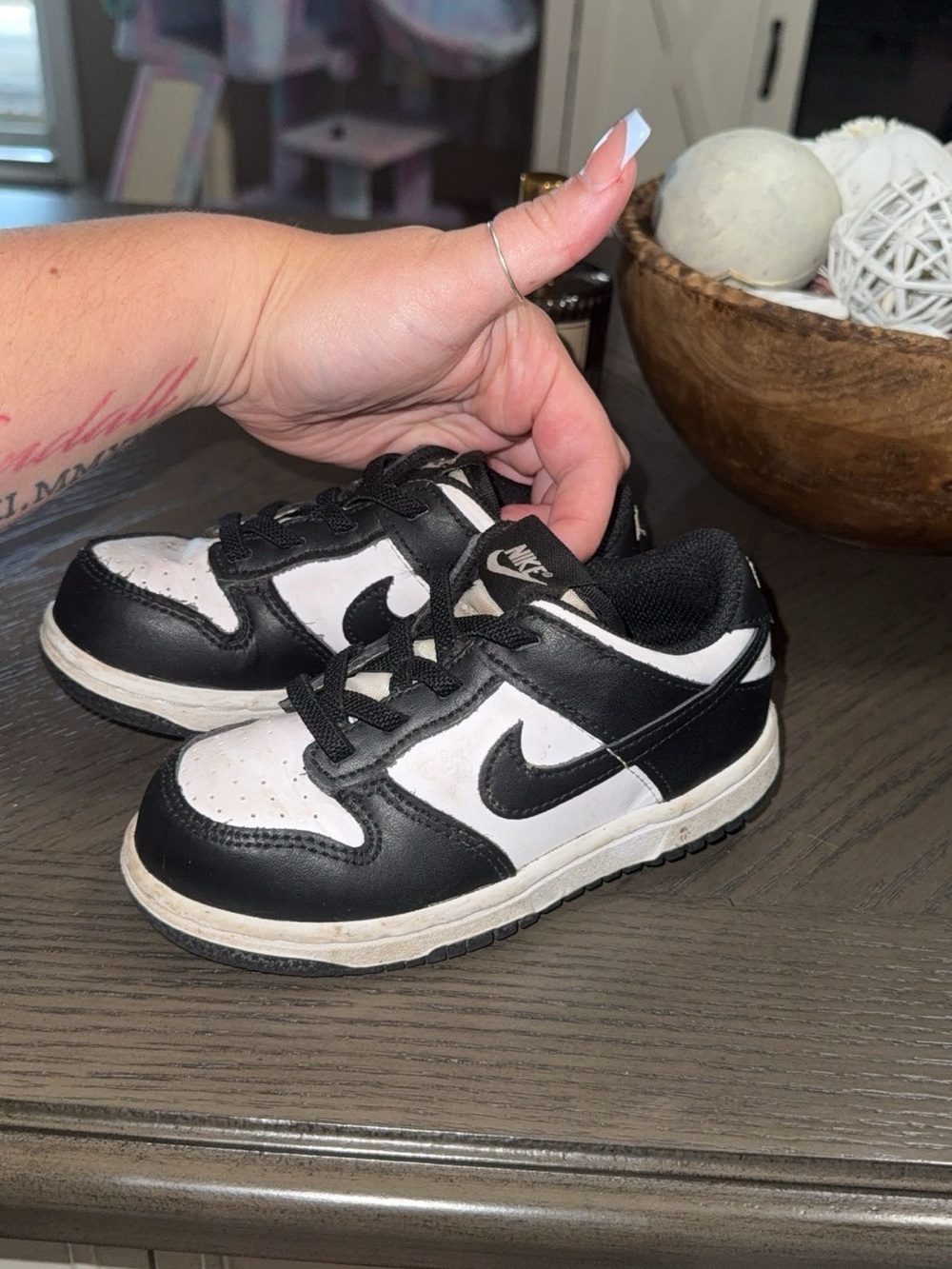 Nike Kids Black and White Low-Top Sneakers
